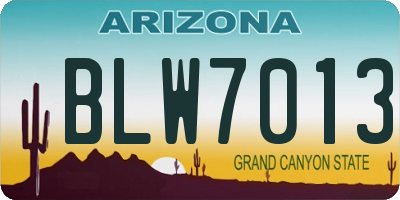 AZ license plate BLW7013