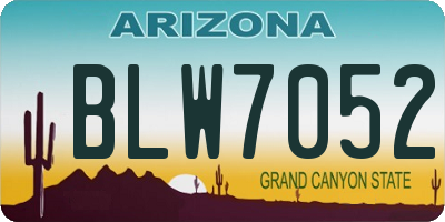 AZ license plate BLW7052