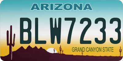 AZ license plate BLW7233