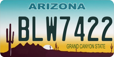 AZ license plate BLW7422