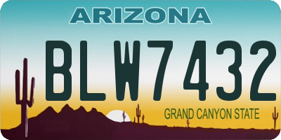 AZ license plate BLW7432