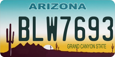 AZ license plate BLW7693