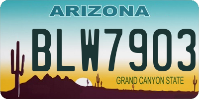 AZ license plate BLW7903
