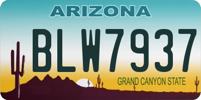 AZ license plate BLW7937