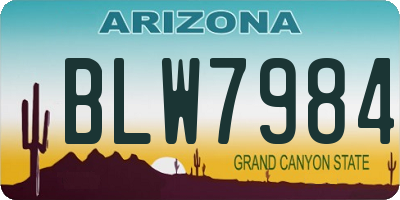 AZ license plate BLW7984