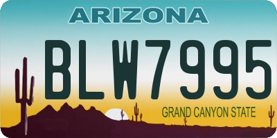 AZ license plate BLW7995