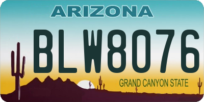 AZ license plate BLW8076