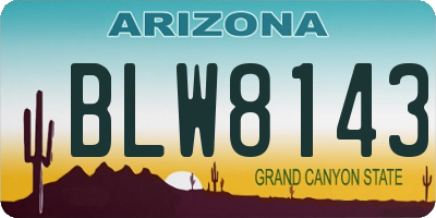 AZ license plate BLW8143