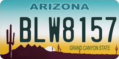 AZ license plate BLW8157