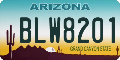 AZ license plate BLW8201