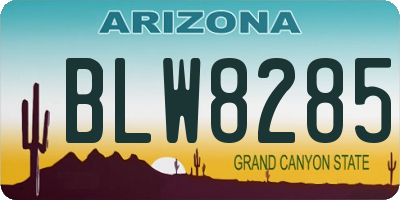 AZ license plate BLW8285