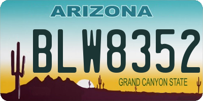 AZ license plate BLW8352