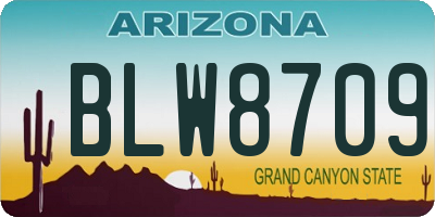 AZ license plate BLW8709