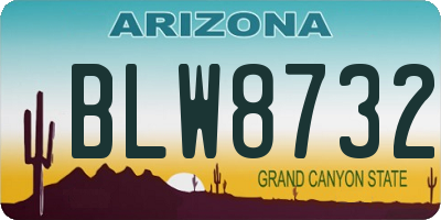 AZ license plate BLW8732