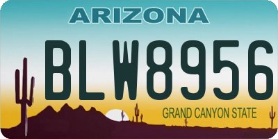 AZ license plate BLW8956