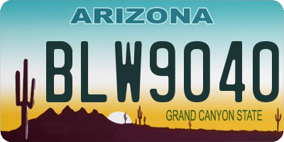 AZ license plate BLW9040
