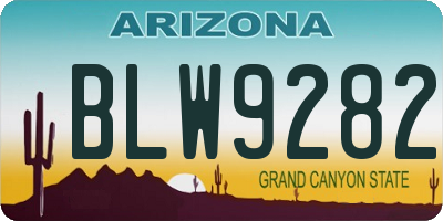AZ license plate BLW9282