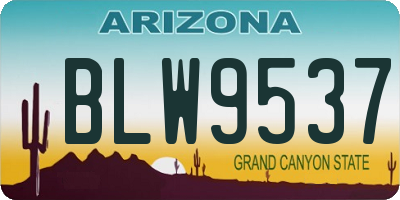 AZ license plate BLW9537