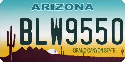 AZ license plate BLW9550