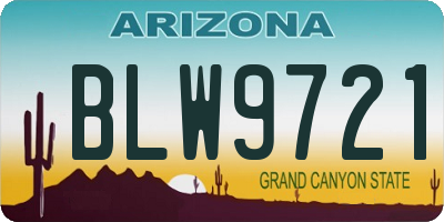 AZ license plate BLW9721