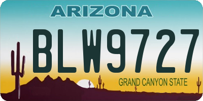 AZ license plate BLW9727
