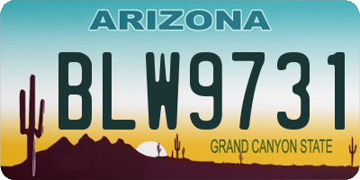 AZ license plate BLW9731
