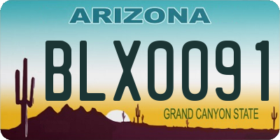 AZ license plate BLX0091