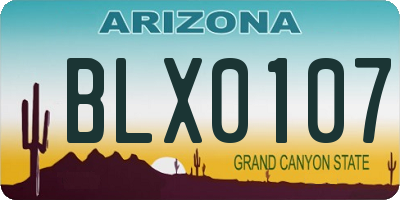 AZ license plate BLX0107