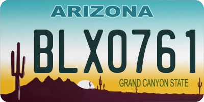 AZ license plate BLX0761