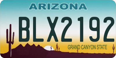 AZ license plate BLX2192