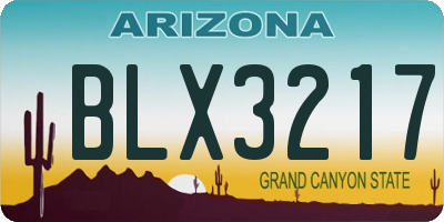 AZ license plate BLX3217