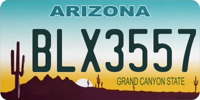 AZ license plate BLX3557