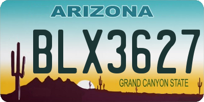 AZ license plate BLX3627