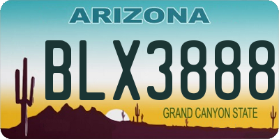 AZ license plate BLX3888