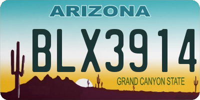 AZ license plate BLX3914