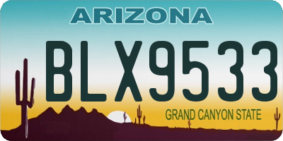 AZ license plate BLX9533