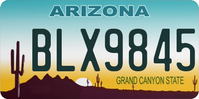 AZ license plate BLX9845