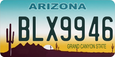 AZ license plate BLX9946