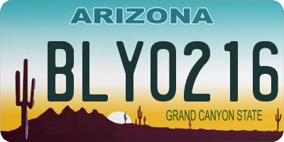AZ license plate BLY0216