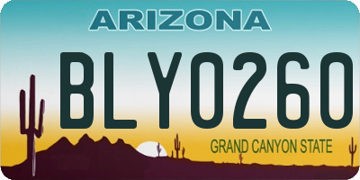 AZ license plate BLY0260