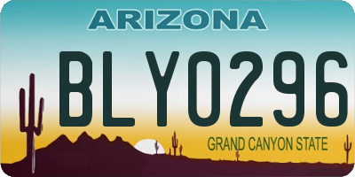 AZ license plate BLY0296