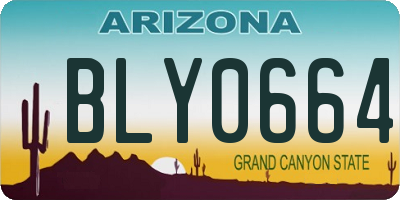 AZ license plate BLY0664