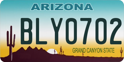 AZ license plate BLY0702