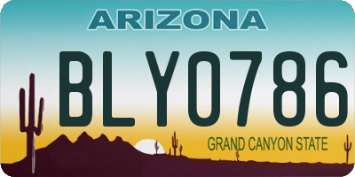 AZ license plate BLY0786