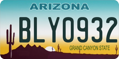 AZ license plate BLY0932