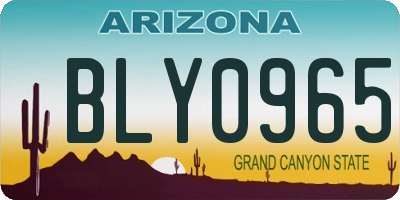 AZ license plate BLY0965