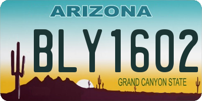 AZ license plate BLY1602