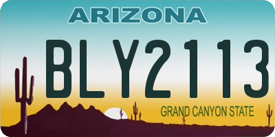 AZ license plate BLY2113