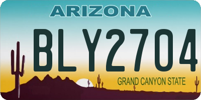 AZ license plate BLY2704