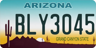 AZ license plate BLY3045